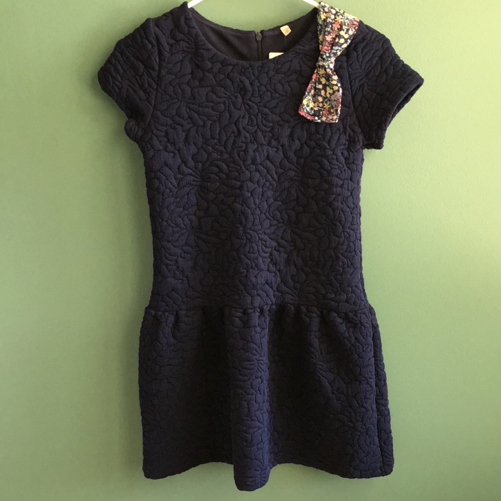 Navy Dress with Bow